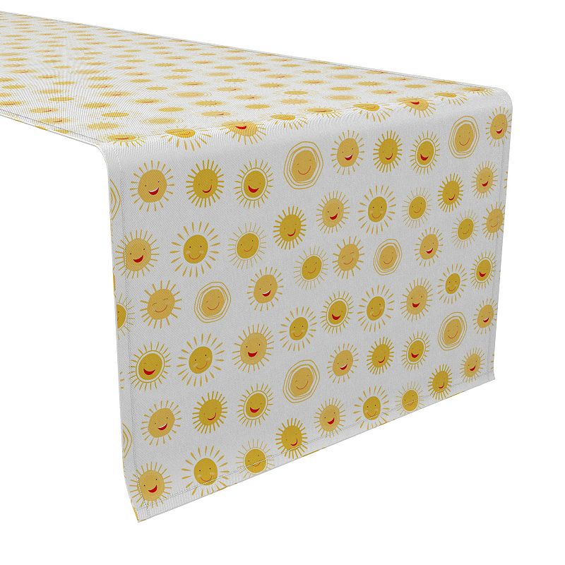 Table Runner， 100% Cotton， 16x108， Cartoon Sun Drawings