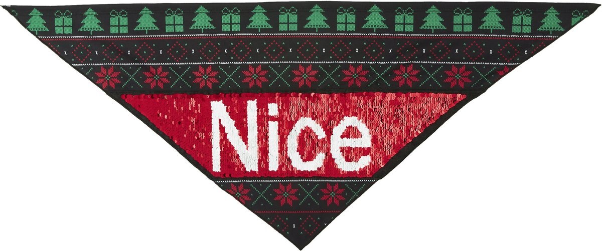 Frisco Flip Sequin Naughty/Nice Dog and Cat Bandana