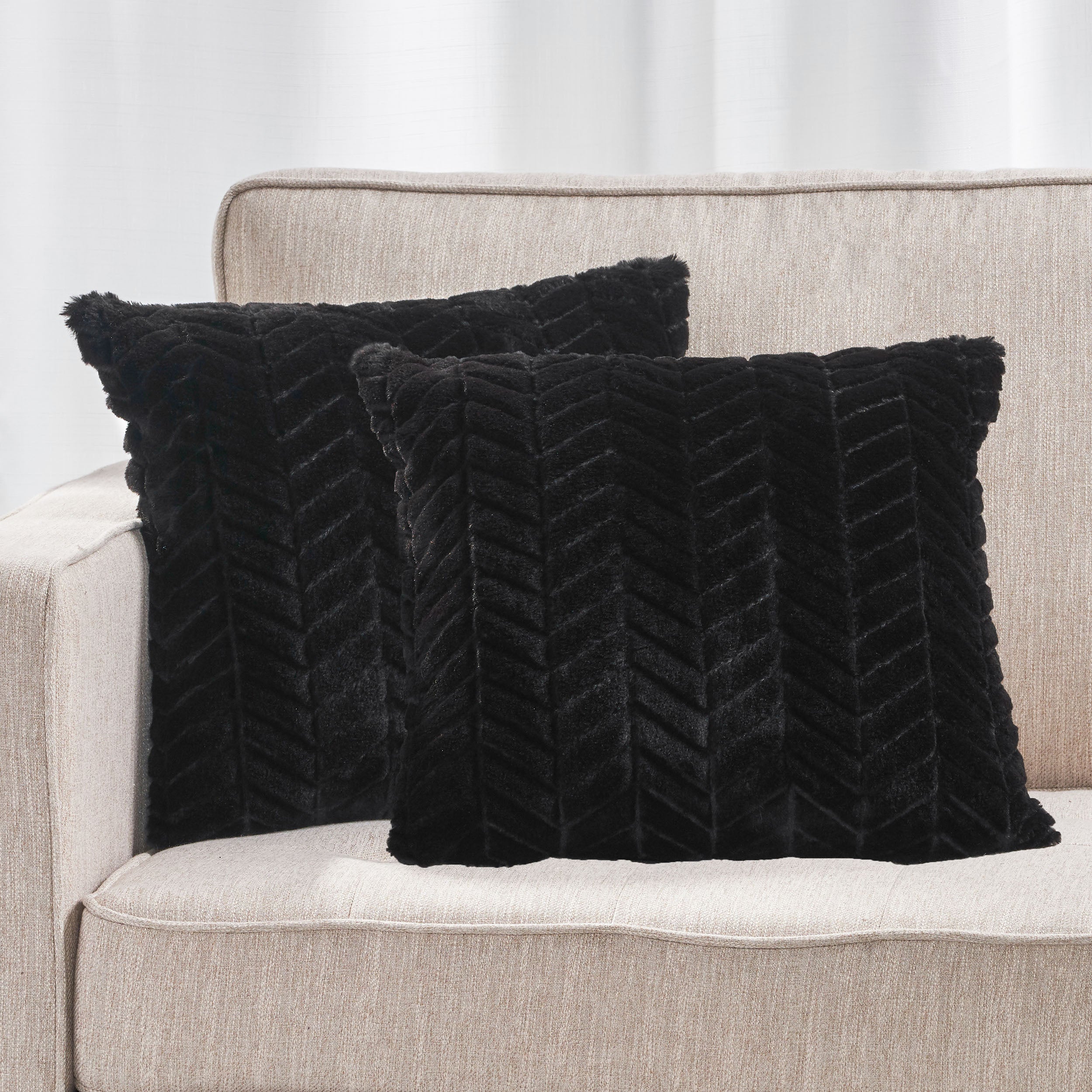 Ellison Modern Glam Faux Fur Throw Pillow