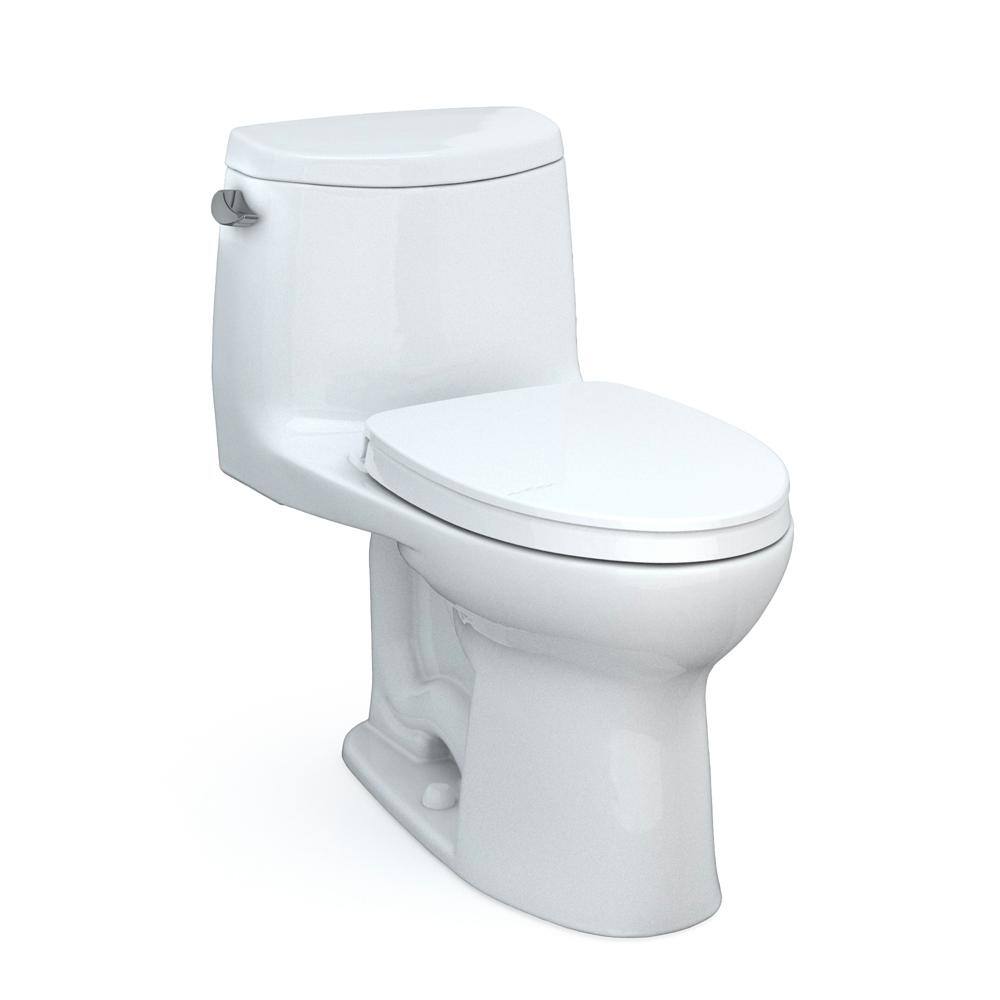 TOTO UltraMax II 1-Piece 1.28 GPF Single Flush Elongated ADA Comfort Height Toilet in Cotton White Seat Included MS604124CEFG#01