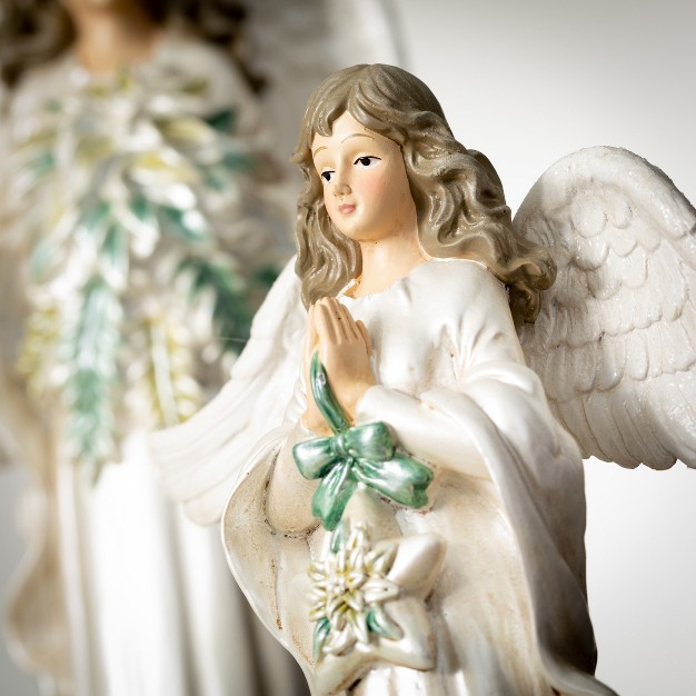 12 25 quot h And 17 25 quot h Sullivans Tall Angel Figure Set Of 2 Christmas Decor White