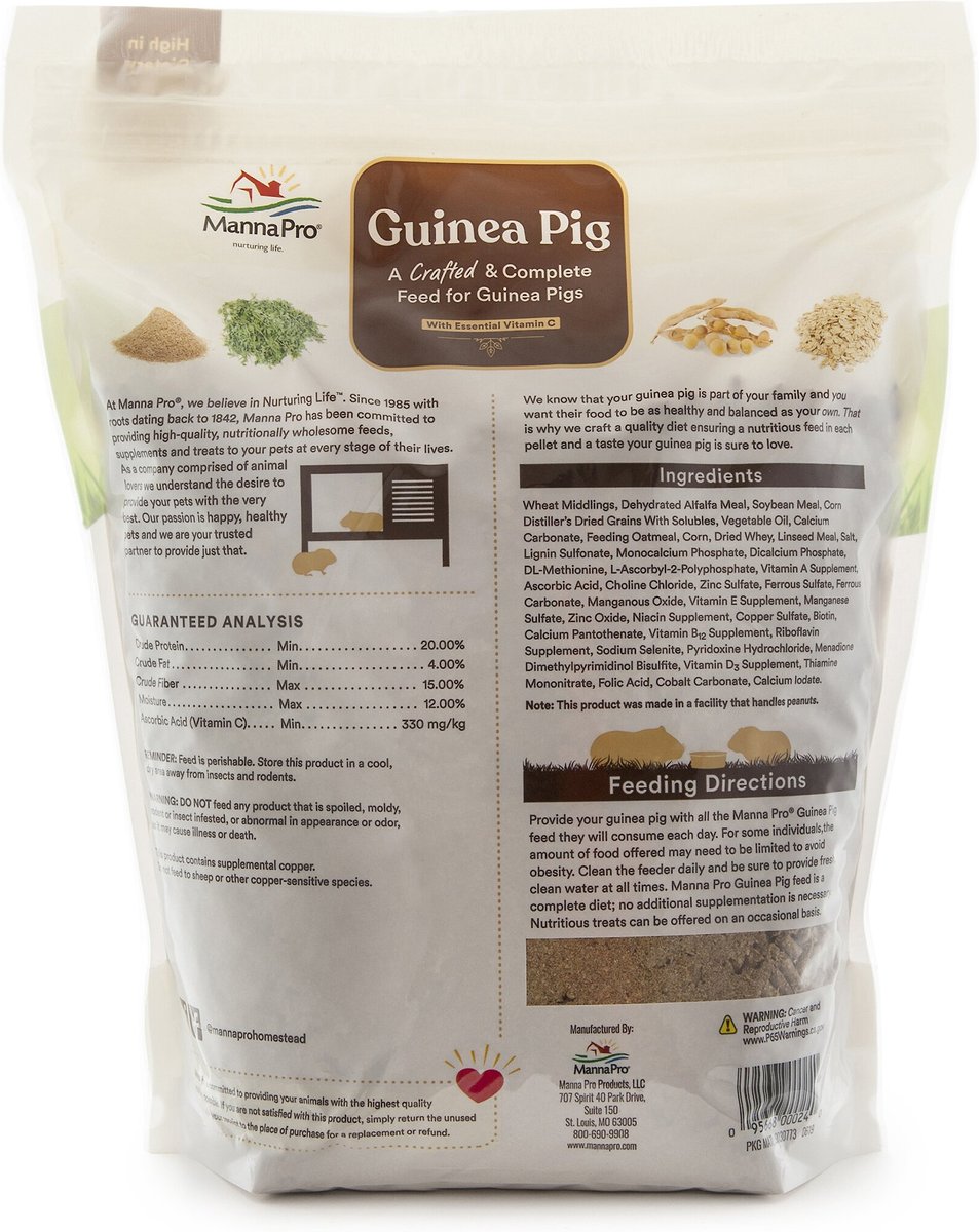 Manna Pro Crafted and Complete Guinea Pig Food， 5-lb bag