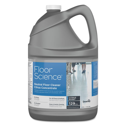 Diversey Floor Science Neutral Floor Cleaner Concentrate | Slight Scent， 1 gal， 4