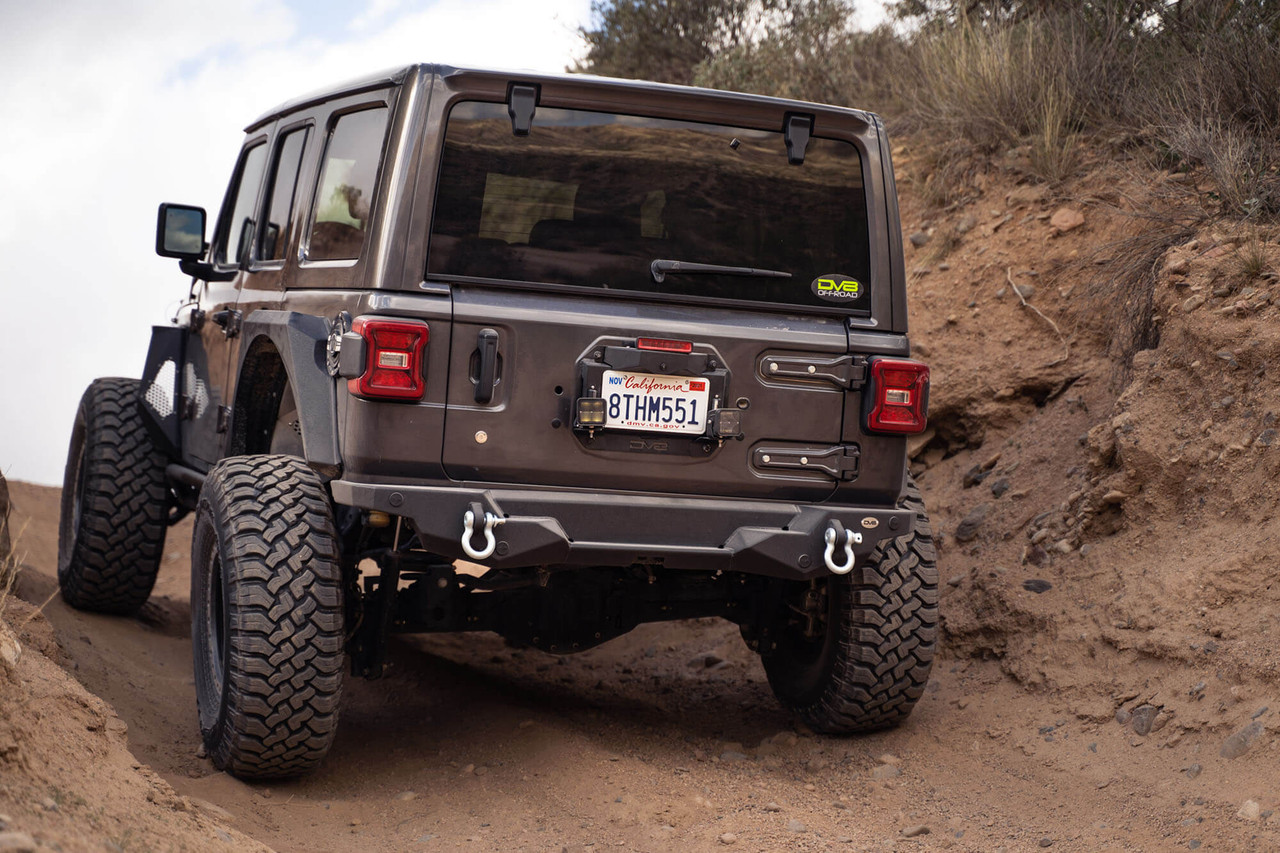 DV8 Offroad 201822 Jeep Wrangler JL Spare Tire Delete With Light Mounts Spare Tire Carrier Delete Plate