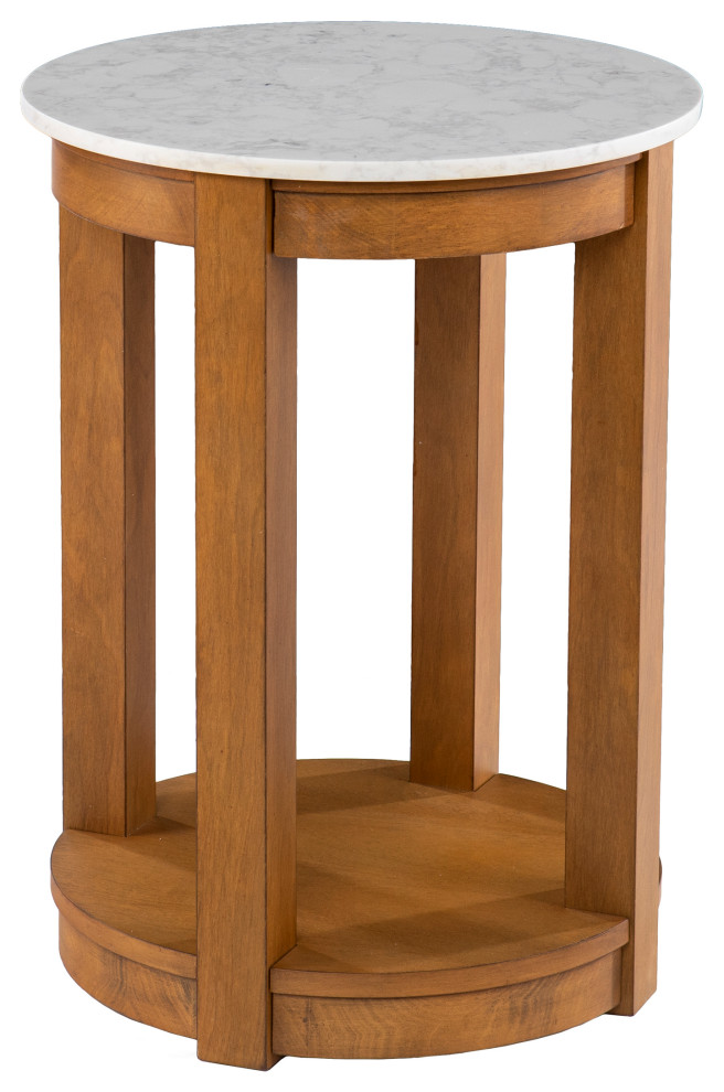 Sylvie Round End Table   Transitional   Side Tables And End Tables   by SEI  Houzz