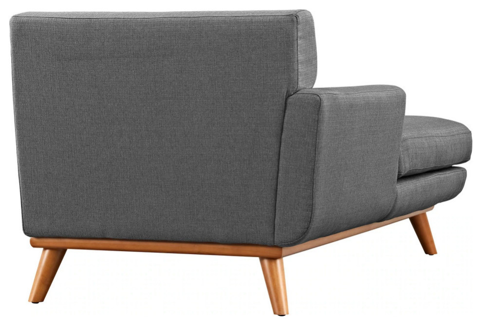 Giannie Gray Left Facing Upholstered Fabric Chaise   Midcentury   Indoor Chaise Lounge Chairs   by Virgil Stanis Design  Houzz