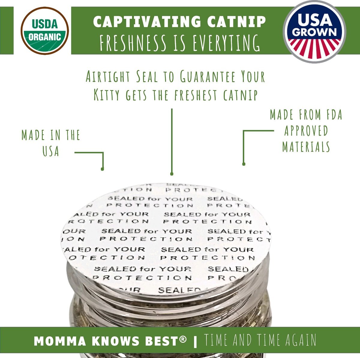 Momma Knows Best Organic Catnip， 10-g