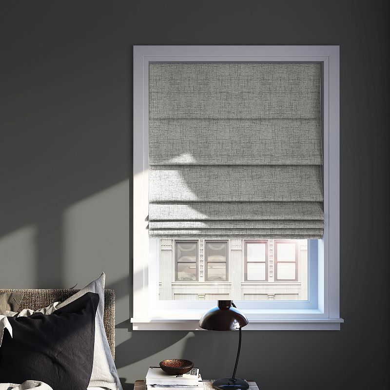 Sun Zero Somerton Textured 100% Blackout Cordless Roman Shade 64 Length