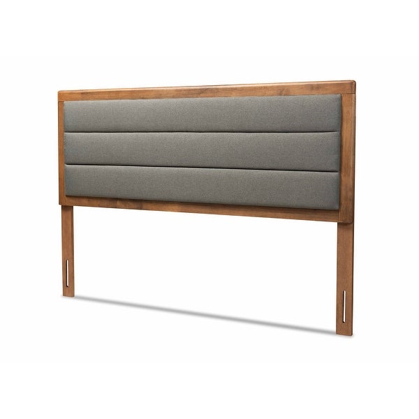 Dexter Modern and Contemporary Fabric and Wood Headboard-Dark Grey - - 34237140