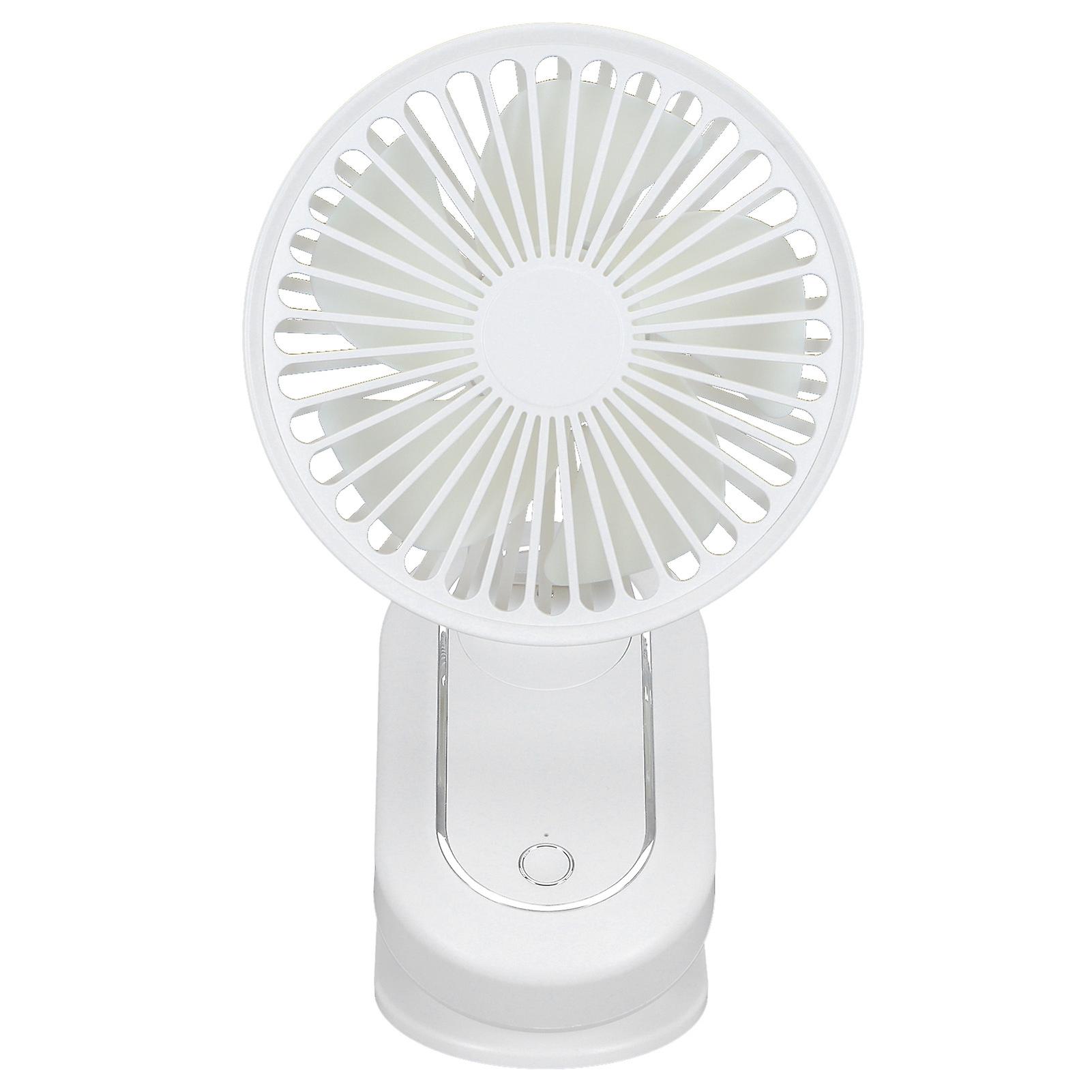 3‑Gears Portable Electric Fan Fully Automatic Shaking Head Electric Fan USB Charging for SummerWhite