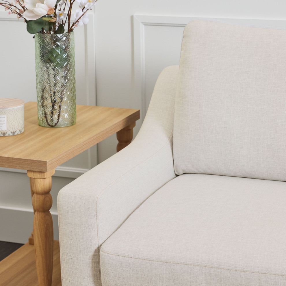 Retro Modern Sofa  Natural Oak Legs With Padded Seat  ampSloped Arms   Transitional   Sofas   by Decorn  Houzz