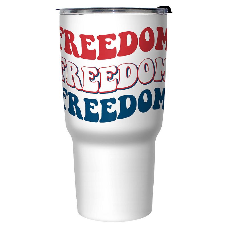 Freedom 70's Style Typography 27-oz. Stainless Steel Travel Mug