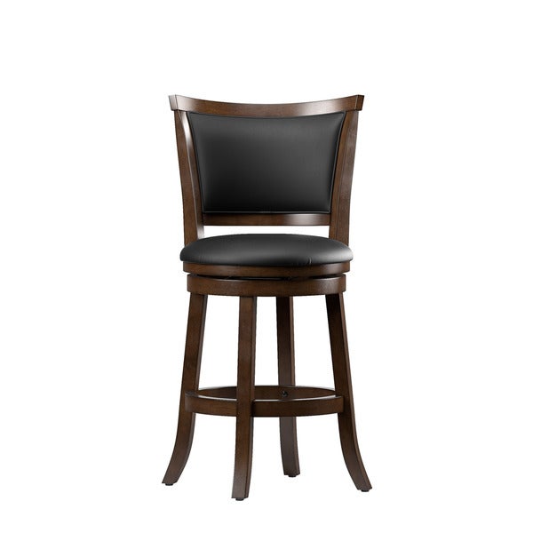 Woodgrove Bonded Leather Brown Wood Barstool (Set of 2)