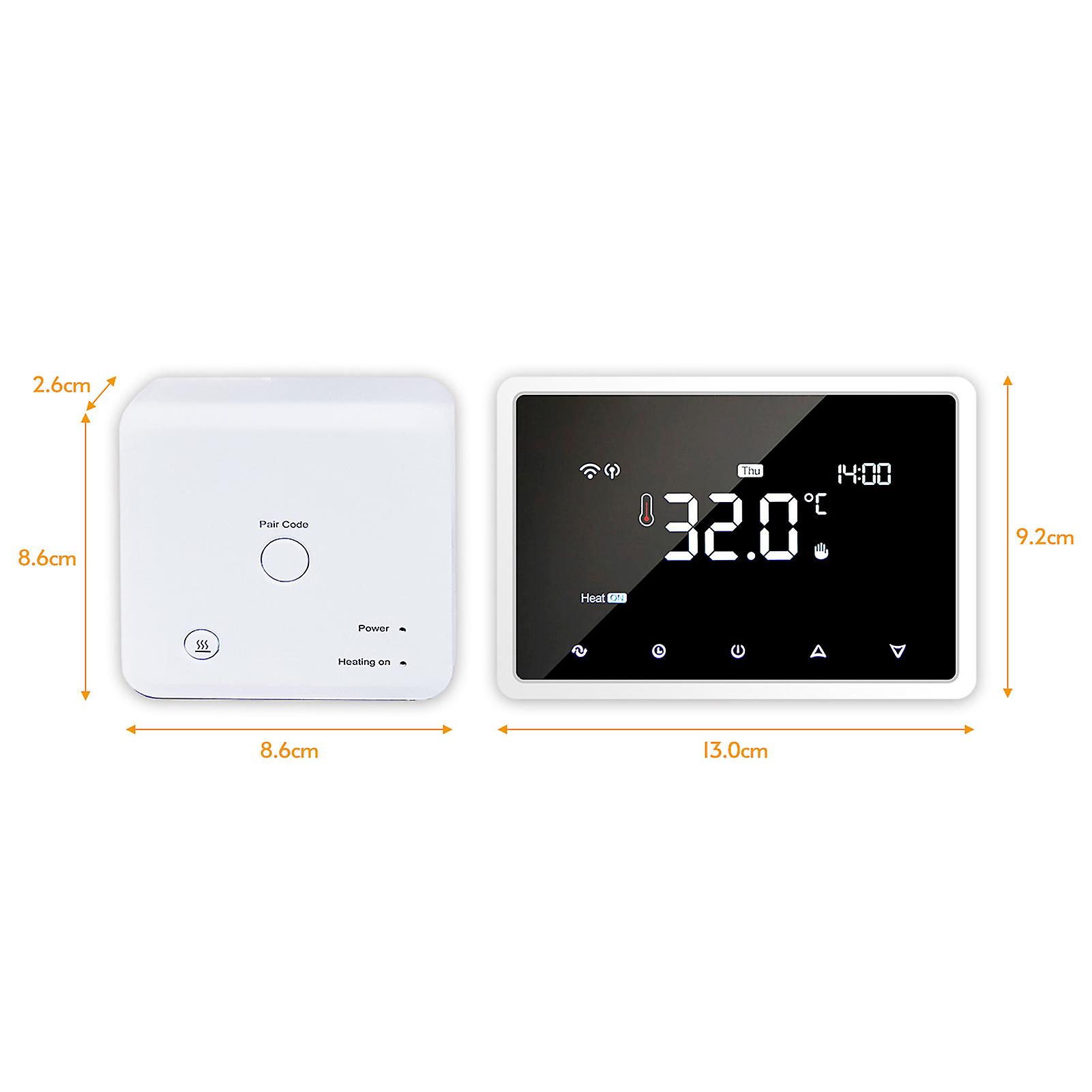 White Wi-fi Smart Thermostat Programmable Thermostat With Rf Receiver Tabletop Wall-mounted Style App Control Voice Control Compatible With Alexa Goog