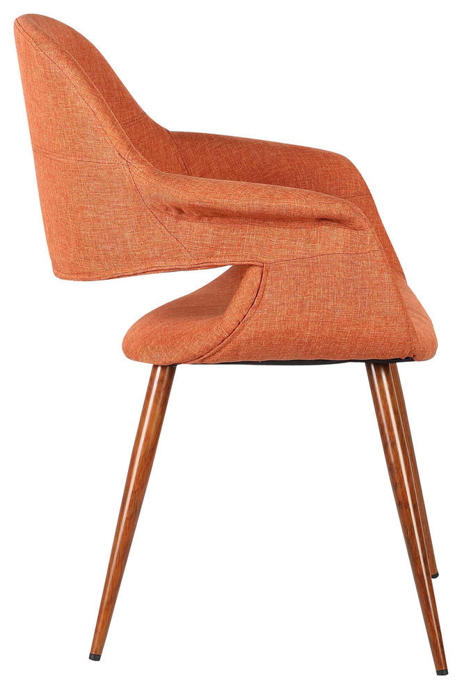 Phoebe Mid Century Dining Chair  Walnut  Orange   Midcentury   Dining Chairs   by Homesquare  Houzz