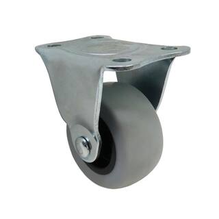 Everbilt 2 in. Gray Rubber Like TPR and Steel Rigid Plate Caster with 90 lbs. Load Rating 4033245EB