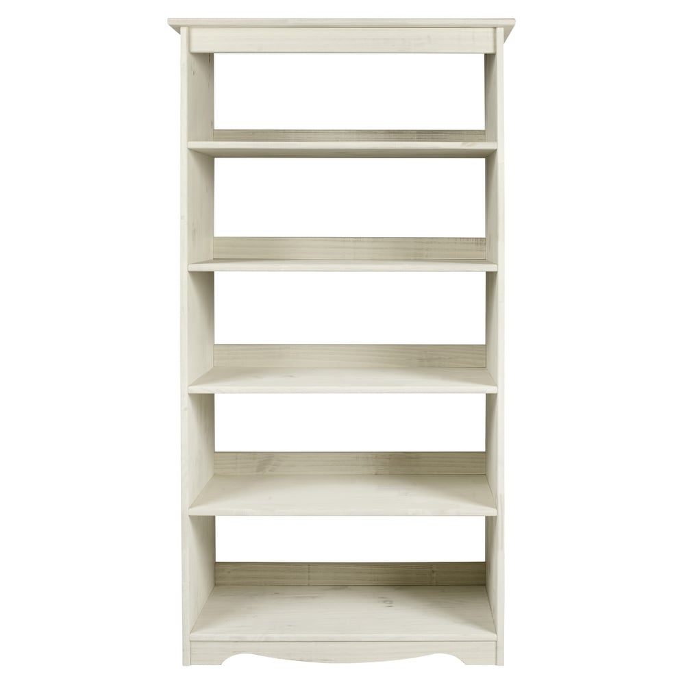 Wood Bookcase White Distressed  Furniture Dash