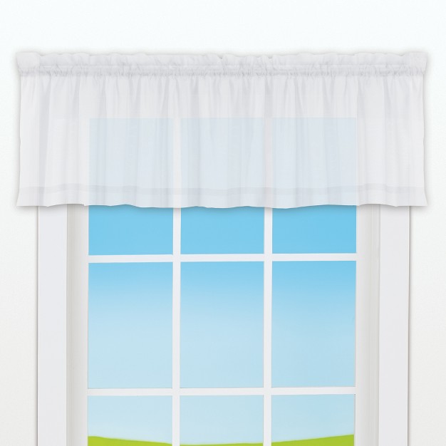 Collections Etc Elegant Sheer Voile Rod Pocket Window Valance