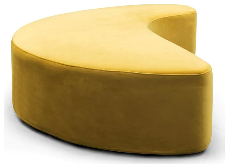 Cara Ottoman  Lune Shape Yellow   Modern   Footstools And Ottomans   by V.S.D Furniture  Houzz