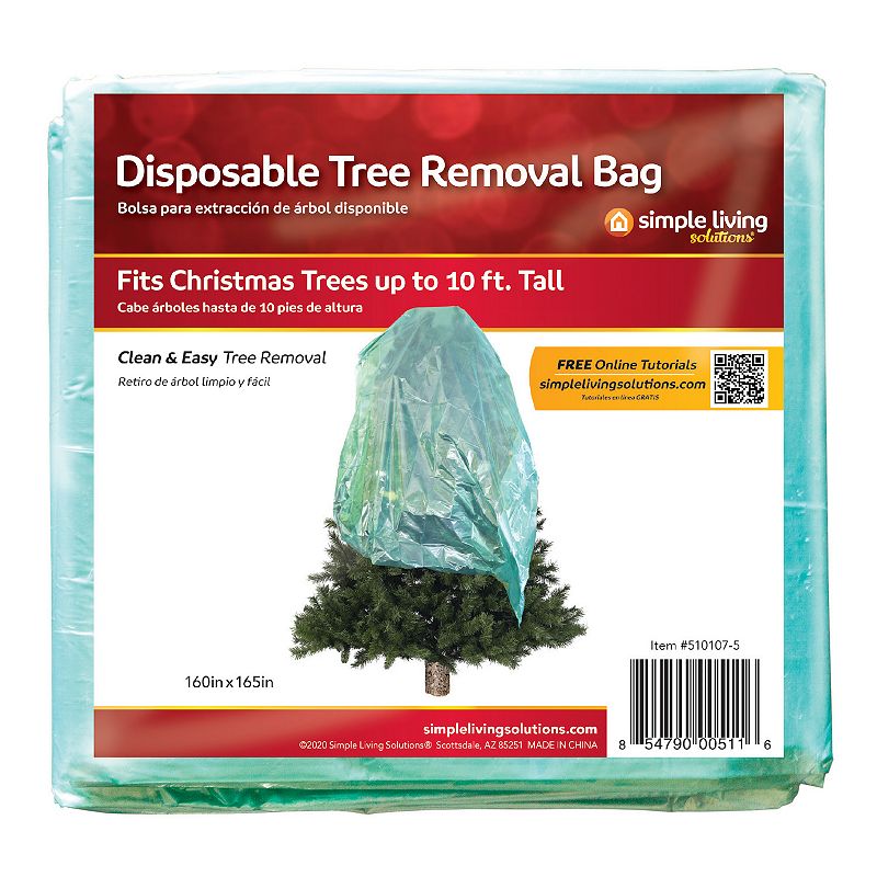 Disposable Christmas Tree Removal Bag -Fits trees up to 10ft tall