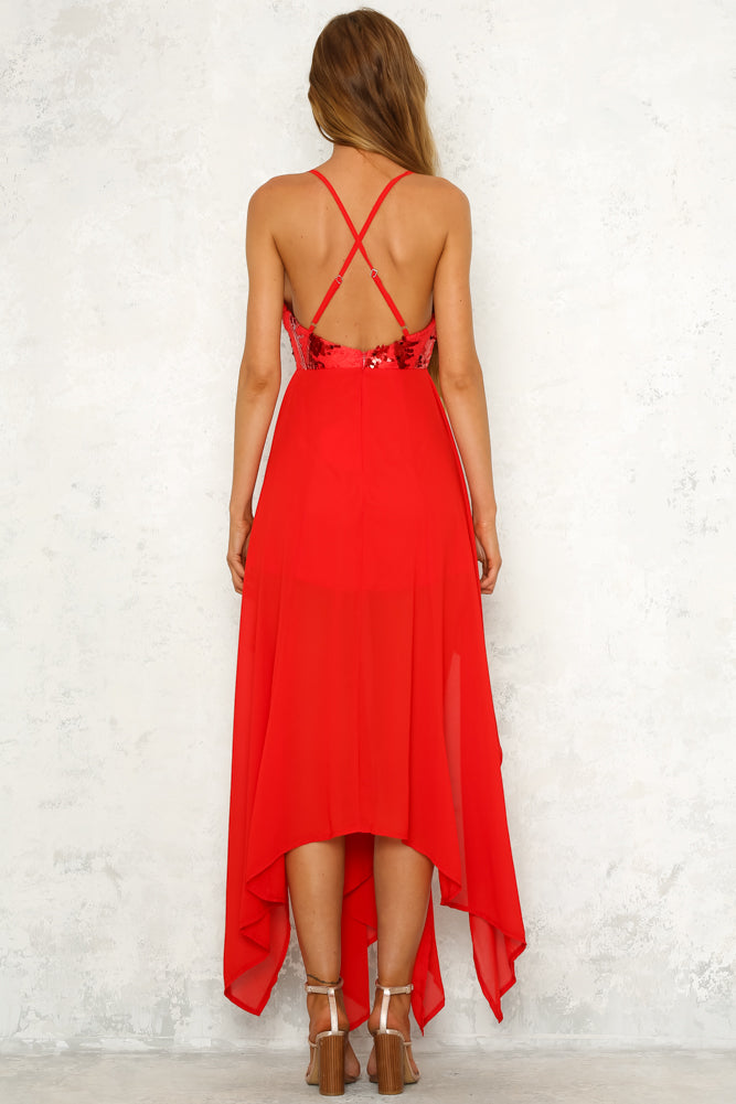 On The Line Maxi Dress Red