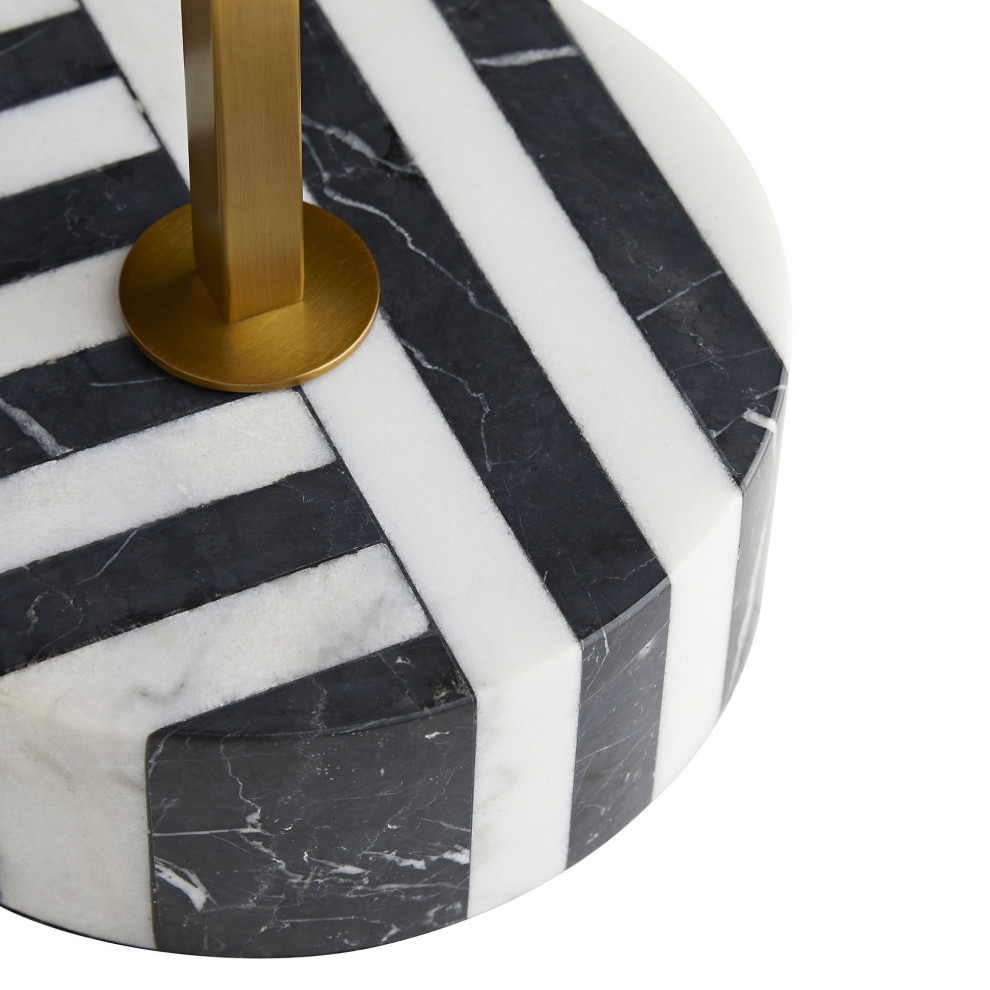 Clarita Side Table  White And Black Marble  Antique Brass  Iron  14 quotW   Contemporary   Side Tables And End Tables   by Lighting Reimagined  Houzz