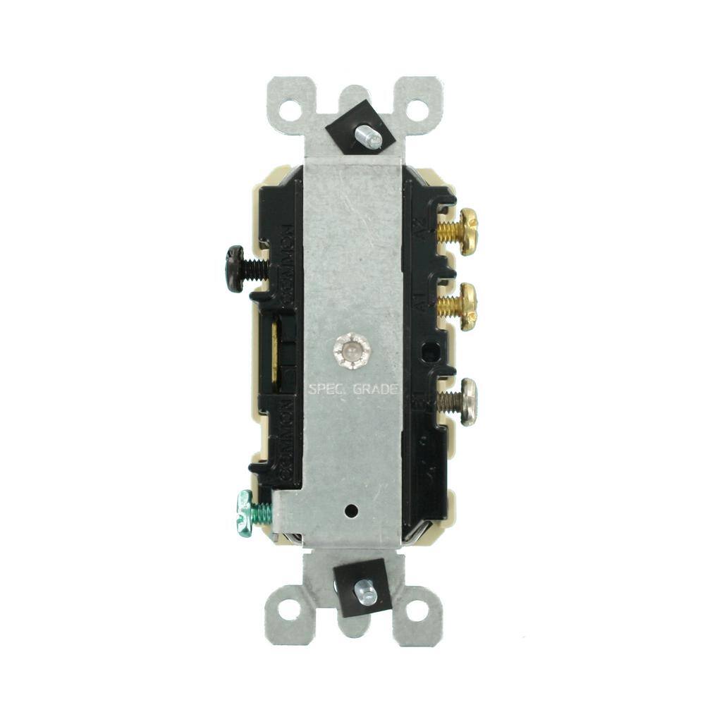 Leviton 15 Amp Commercial Grade Combination 3-Way Toggle SwitchPilot Light Ivory 5246-I