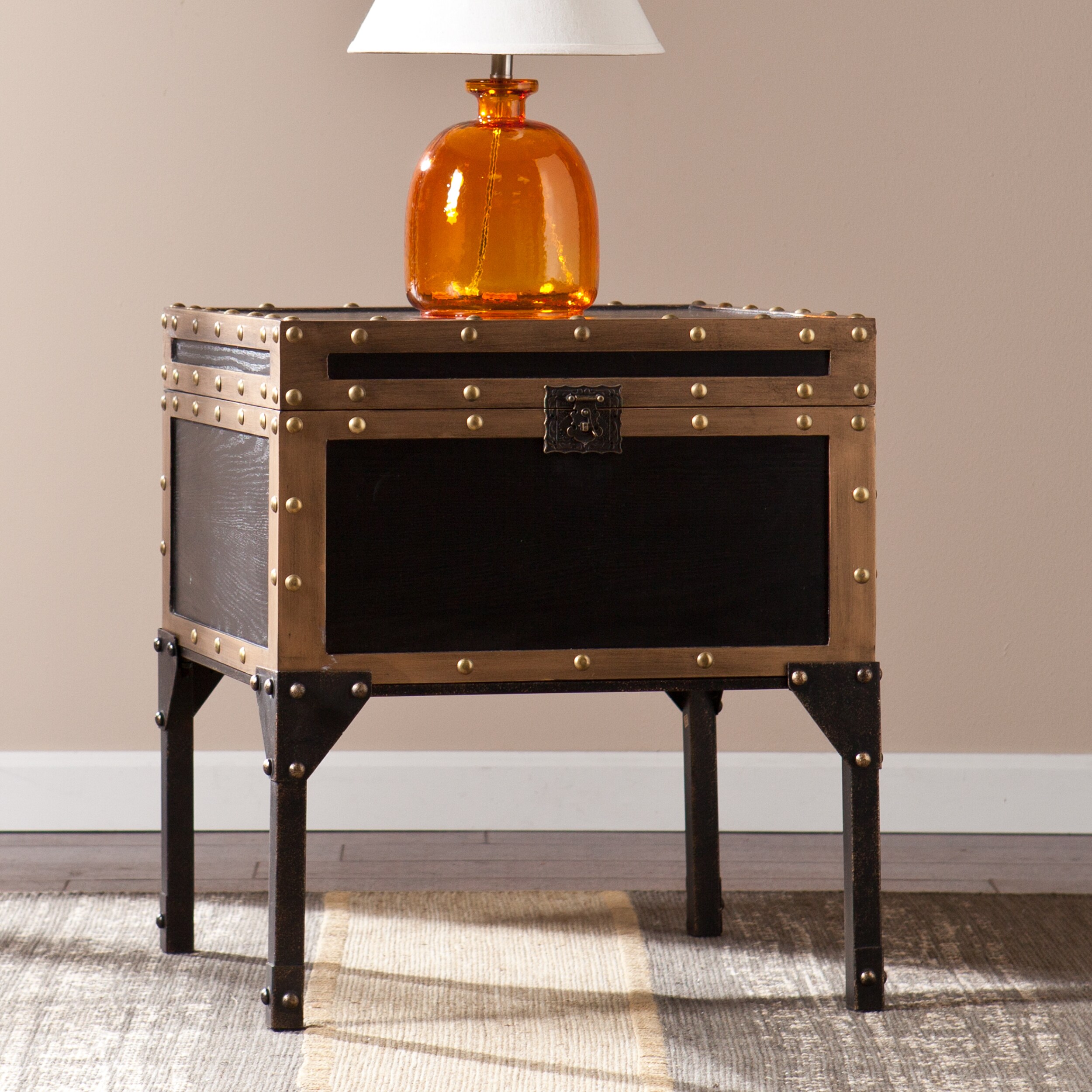 SEI Furniture Azul Travel Trunk Side Table