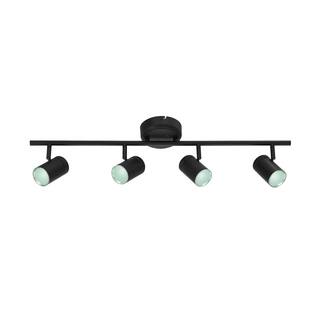 Hampton Bay Crosshaven 2.6 ft. 4-Light Black Hubspace Smart Color Tunable Integrated LED Fixed Track Ceiling Lighting Kit HBT41051RWA-43