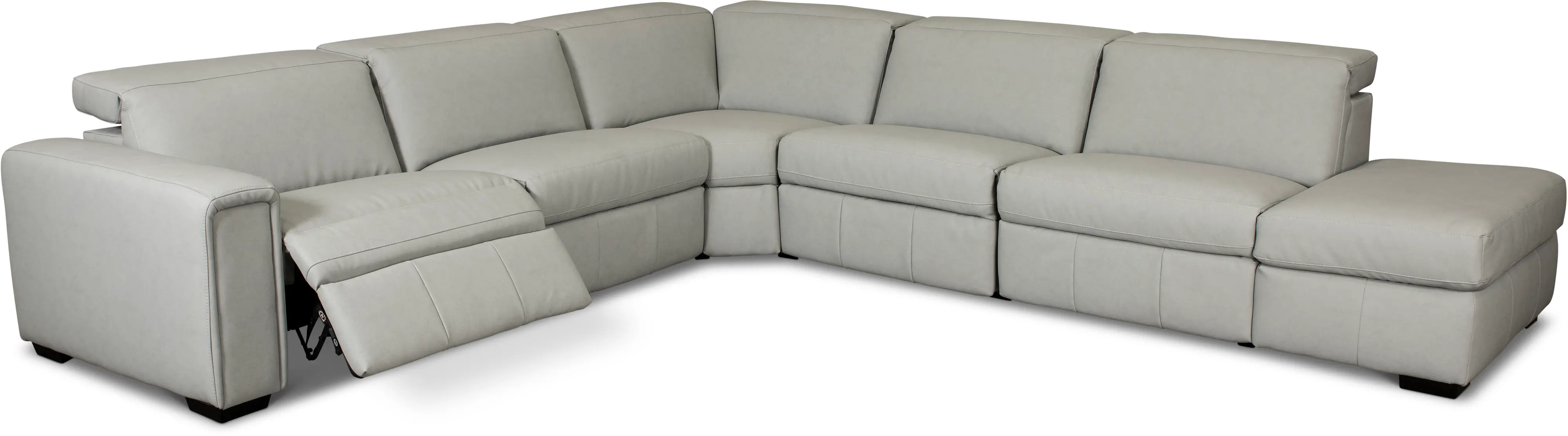 Titan Ash Gray 5 Piece Power Reclining Sectional