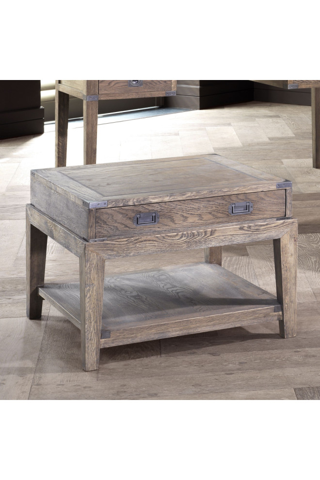 Wooden Side Table  Eichholtz Military   Rustic   Side Tables And End Tables   by Oroa   Distinctive Furniture  Houzz