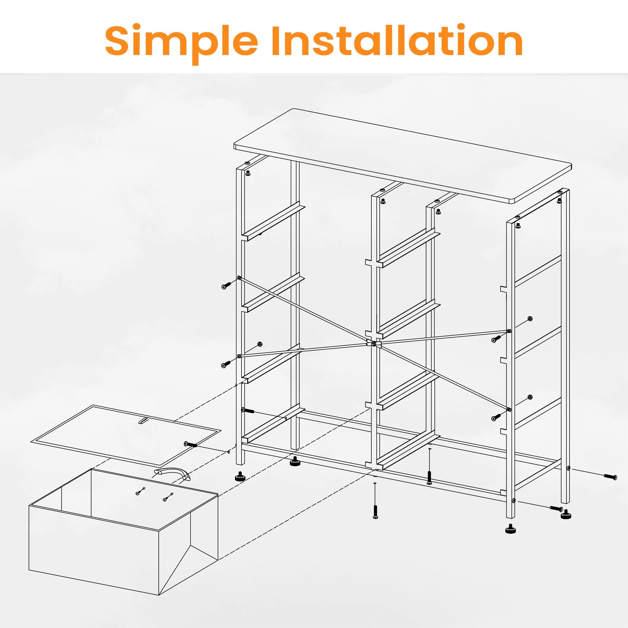 Pellebant Gray 8 Drawers Chest Dresser Storage Tower for Bedroom