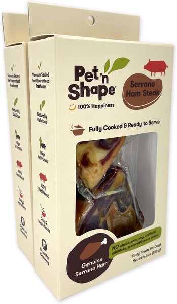 Pet 'n Shape Serrano Ham Steak Dog Treats， 2 count