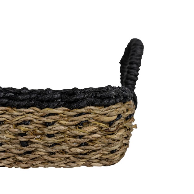 Black Trim Woven Seagrass amp Rope Tray By Foreside Home amp Garden