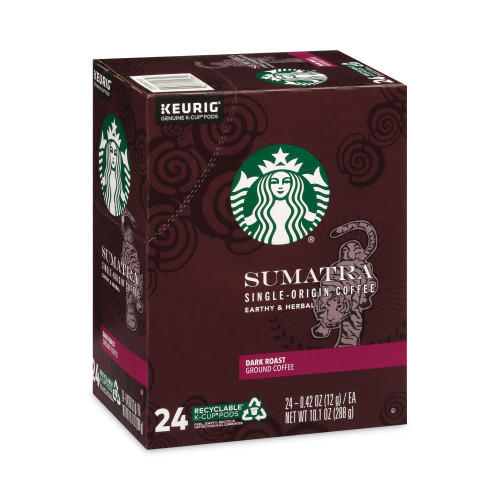 Starbucks Sumatra Coffee K-Cups， Sumatran， K-Cup， 24/Box (011111162)