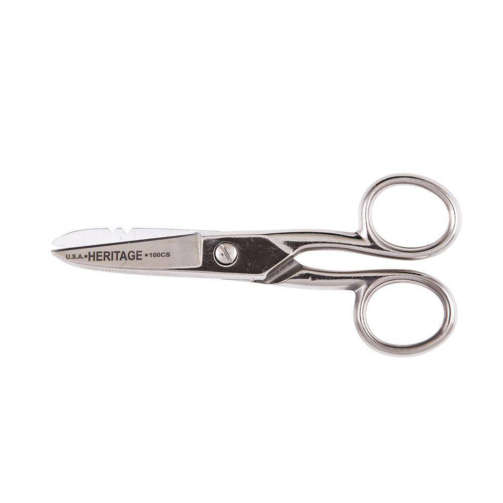 Klein Tools Serrated Electrician Scissors with Stripping 100CS