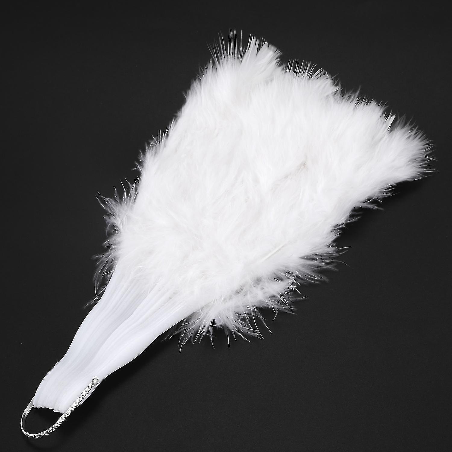 Ladies Feather Fan 1920s Burlesque Costume Accessory - White