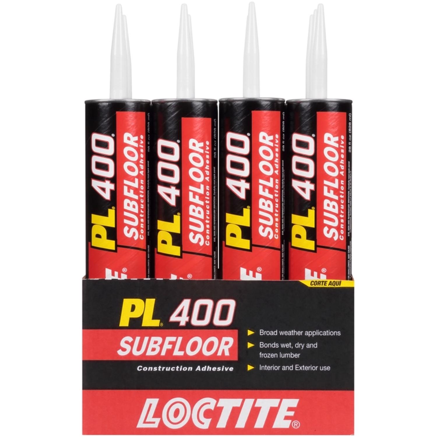 Loctite PL 400 Subfloor Adhesive Synthetic Latex Subfloor Construction Adhesive 28 oz