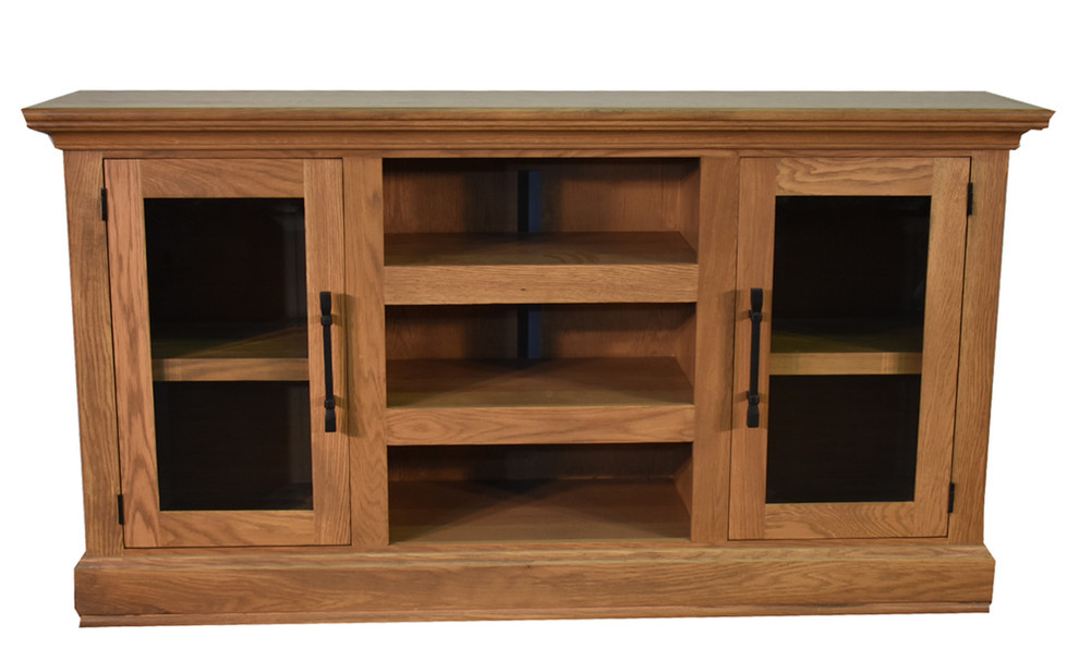 Kenton 65 quotTV Stand  Oak   Traditional   Entertainment Centers And Tv Stands   by Crafters and Weavers  Houzz