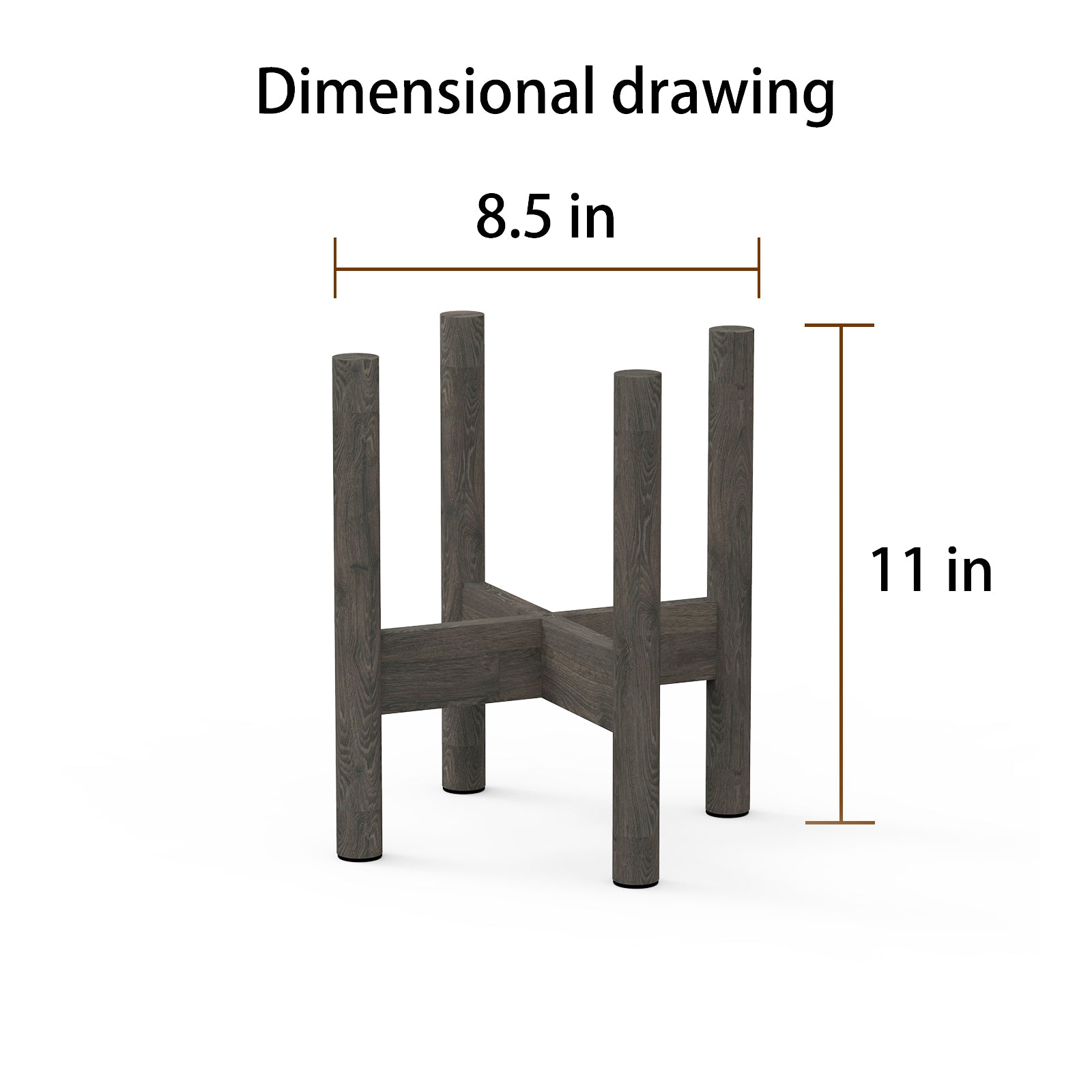 SUNTHIN Mid Century Plant Stand Indoor Outdoor (Plant and Pot are Not Included), Wooden Planter Stand, Potted Plant Holder, Brown, Fits for 6