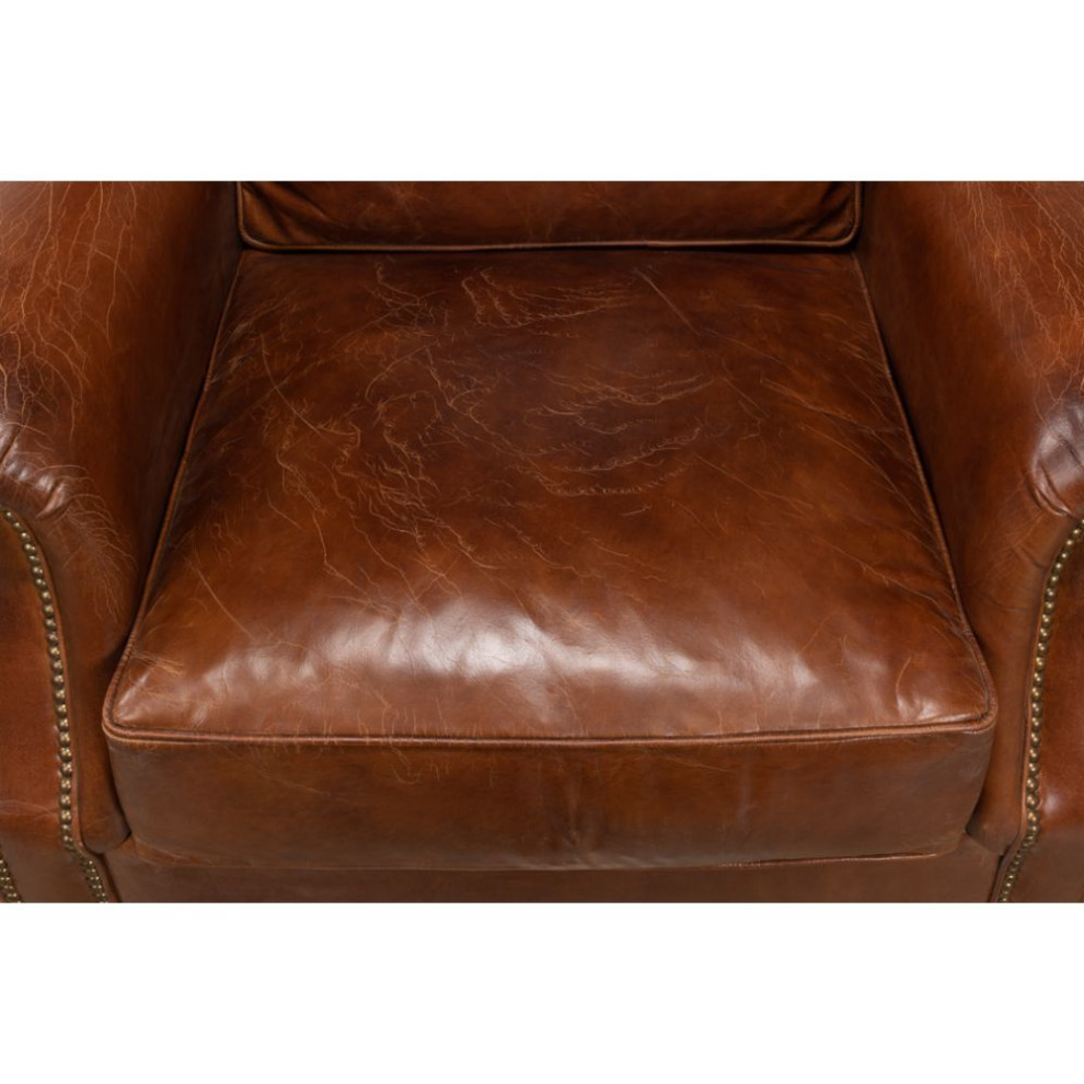 Papa  x27s Chair Comfortable Leather Club Chair   Traditional   Armchairs And Accent Chairs   by Sideboards and Things  Houzz