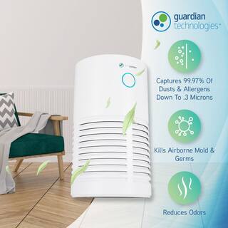 GermGuardian 360 4-in-1 Air Purifier with HEPA Filter UV Sanitizer for Medium Rooms up to 150 Sq. Ft. White AC4711W