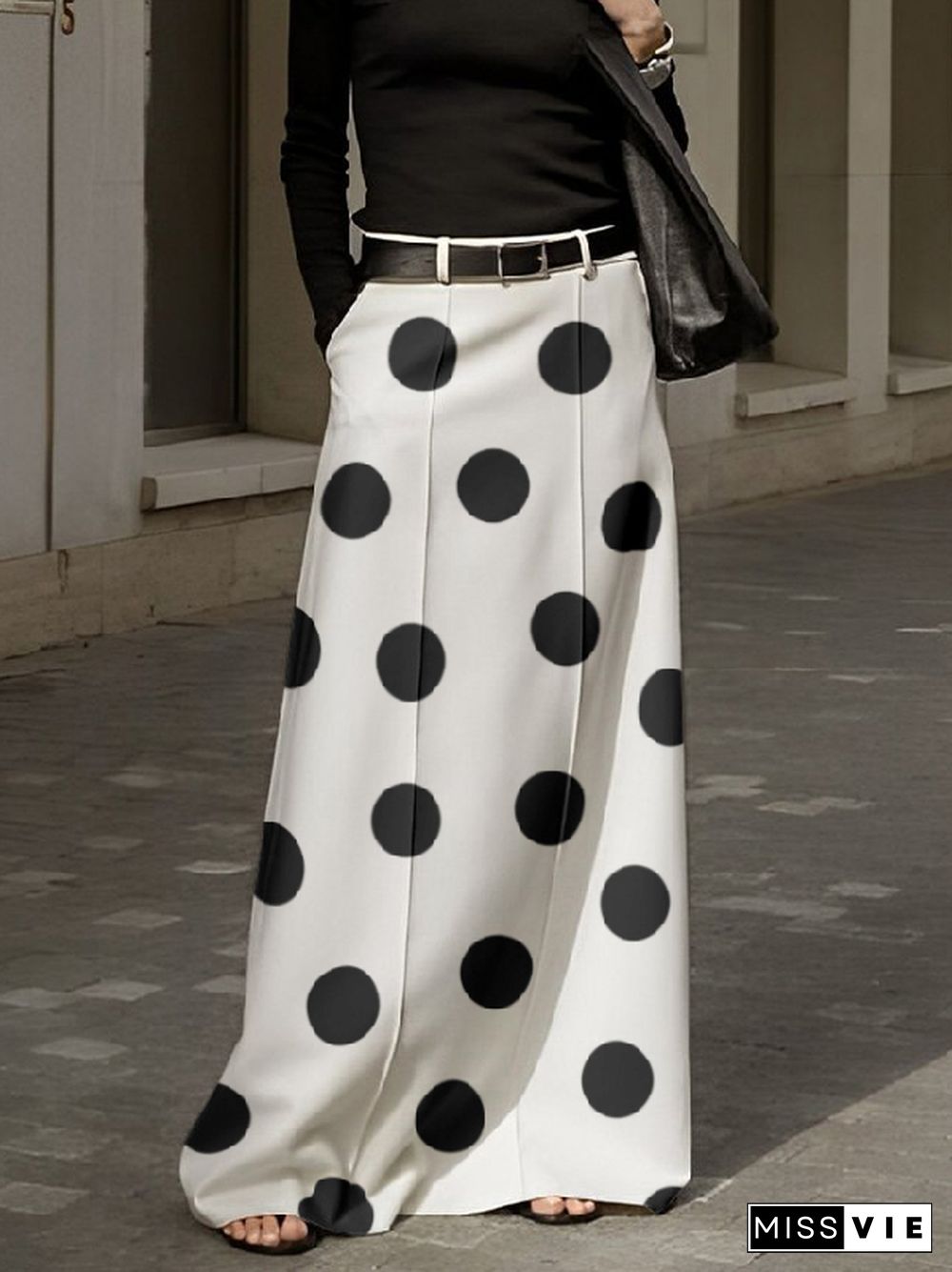 High Waisted Polka Dot Skirts Bottoms