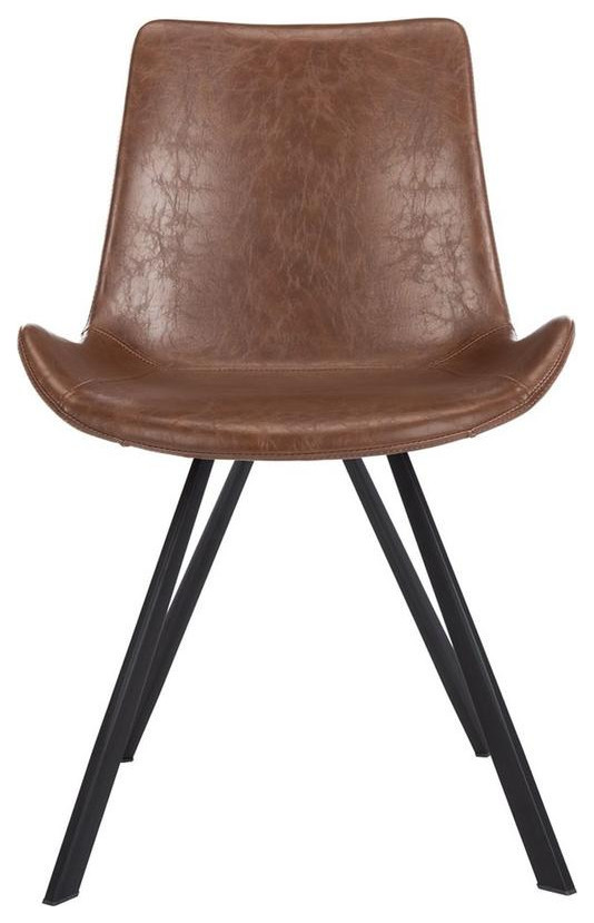 Frankie Mid century Modern Dining Chair set of 2 Medium Brown / Black   Midcentury   Dining Chairs   by AED Luxury Home Decor  Houzz