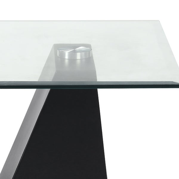 Noele Modern Black and Glasstop End Table by Furniture of America