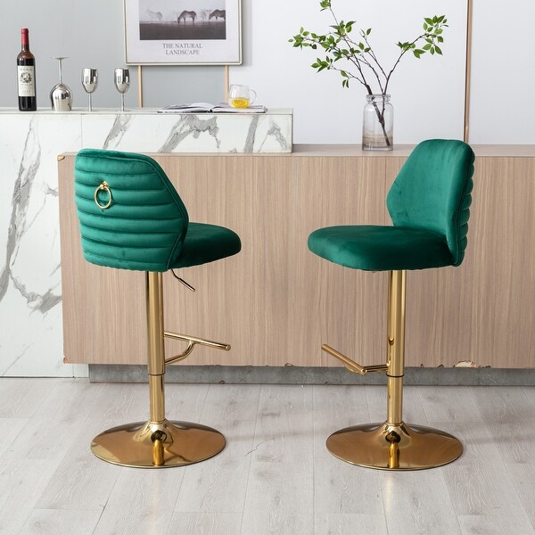 Adjustable Counter Height Swivel Bar Stools Chair Set of 2