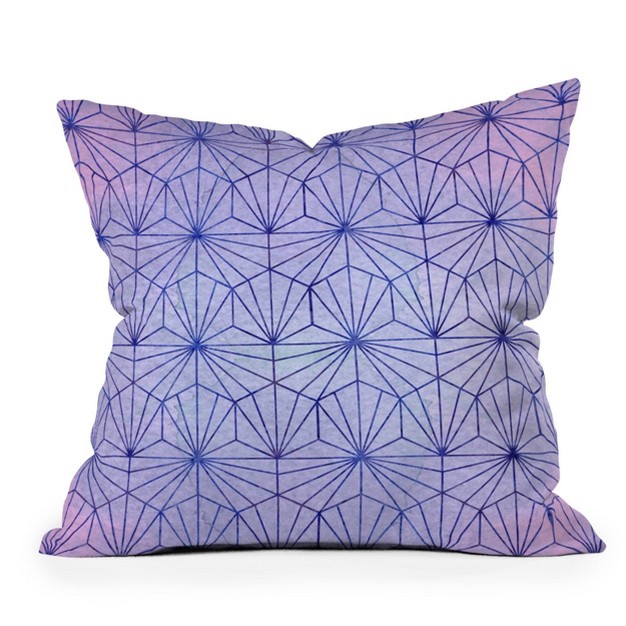 Hello Sayang Geo Winter Square Throw Pillow Purple Deny Designs