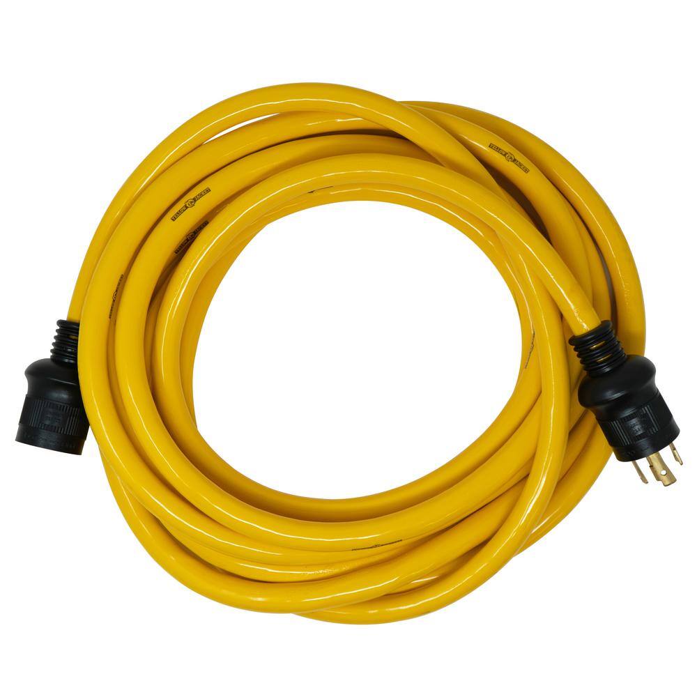 Yellow Jacket 25 ft. 104 Premium SJTW 30-Amp Power Distribution Outdoor Heavy-Duty Twist-Lock Generator Extension Cord 1493