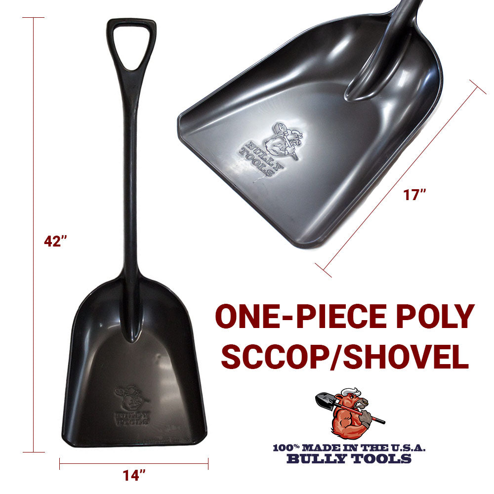 Bully Tools (#92801) One-Piece Poly Scoop/Shovel w/ D-Grip Handle, 42