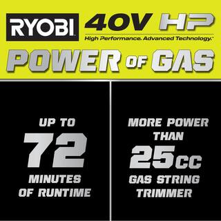 RYOBI 40V HP Brushless 15 in. Cordless Carbon Fiber Shaft Attachment Capable String Trimmer with 4.0 Ah Battery and Charger RY40290